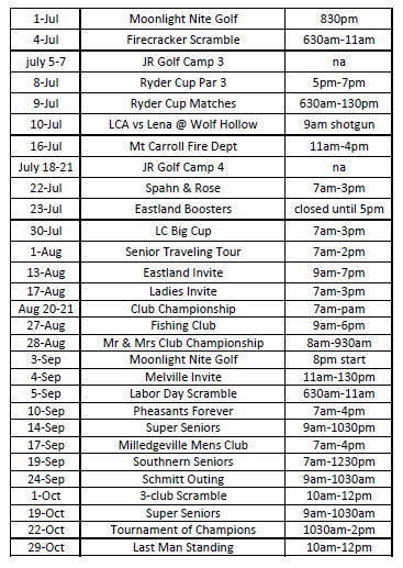 Event Schedule 