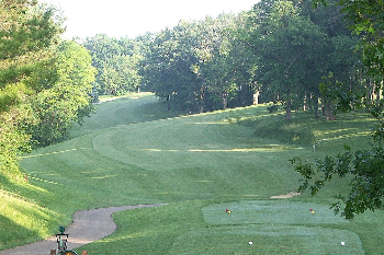 look down the fairway from the tee box